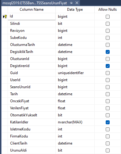 TblETSSSeansUrunFiyat